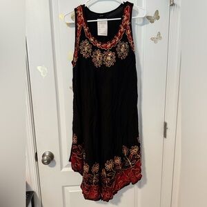 Black embroidered dress